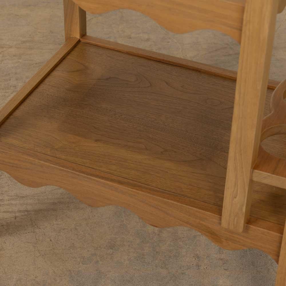 Contemporary Panoplie Scalloped Walnut Bar Cart For Sale