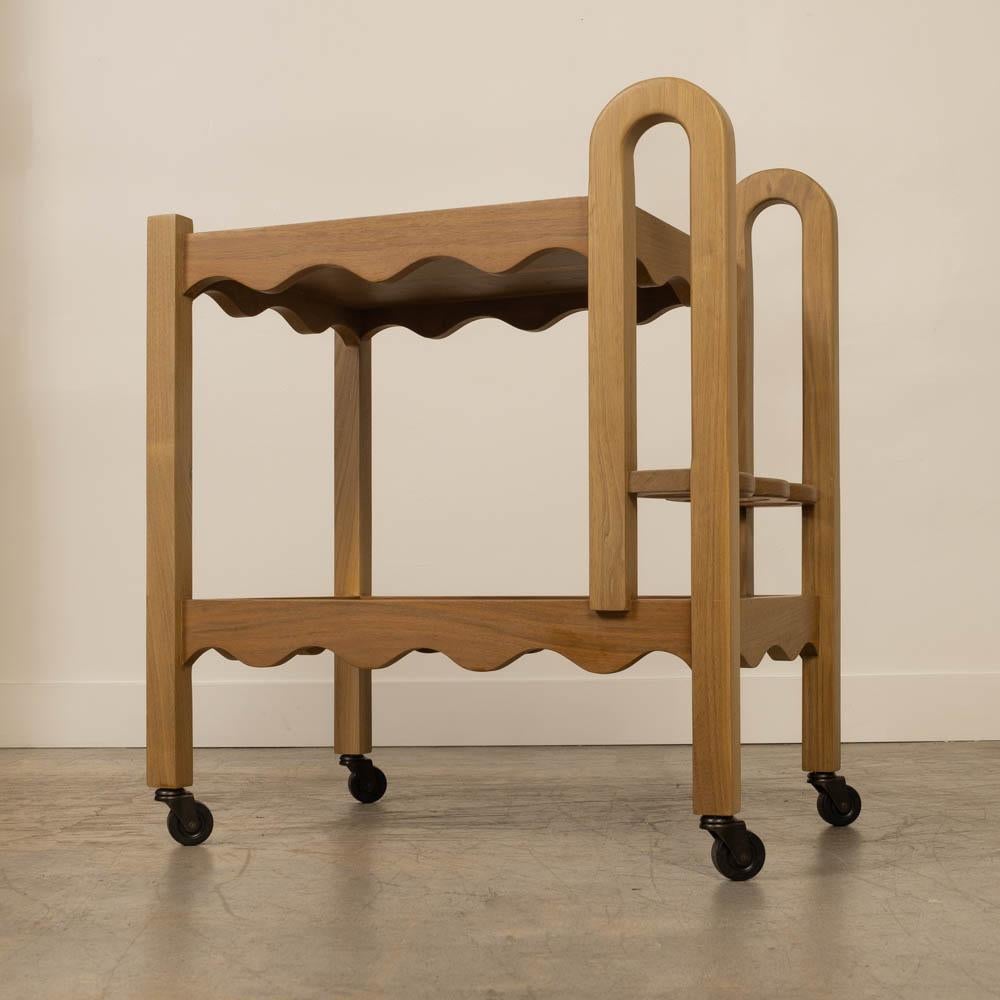 Panoplie Scalloped Walnut Bar Cart For Sale 1