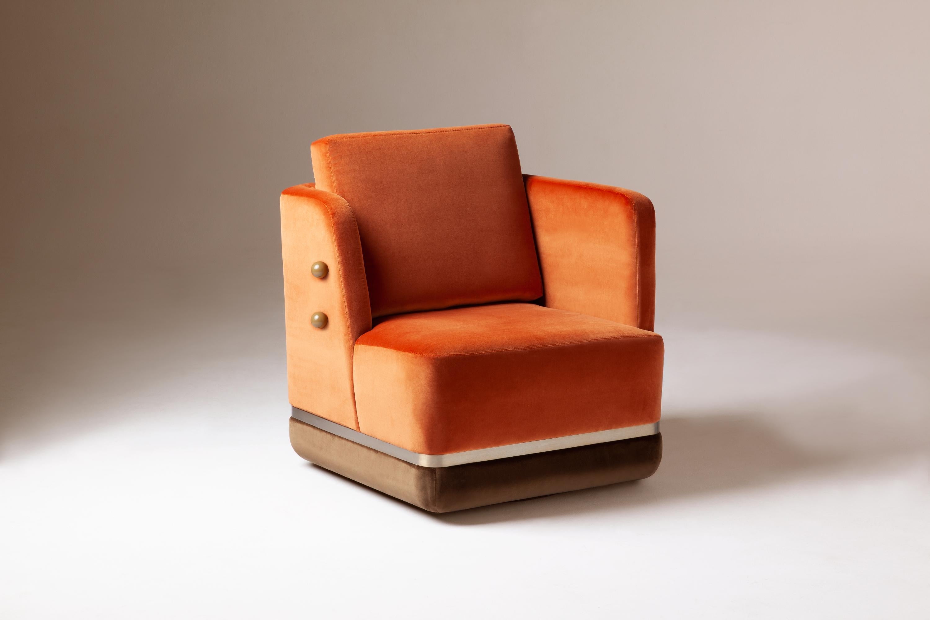 Panorama armchair by Dooq
Materials: Lacquered MDF, Fabric, Leather, Stainless Steel
Dimensions: W 69 x D 73 x H 86 cm


Dooq is a design company dedicated to celebrate the luxury of living. Creating designs that stimulate the senses, whose