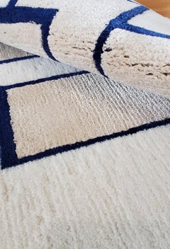 "Panorama" Contemporary Area Rug in Himalayan Wool and Mulberry Silk