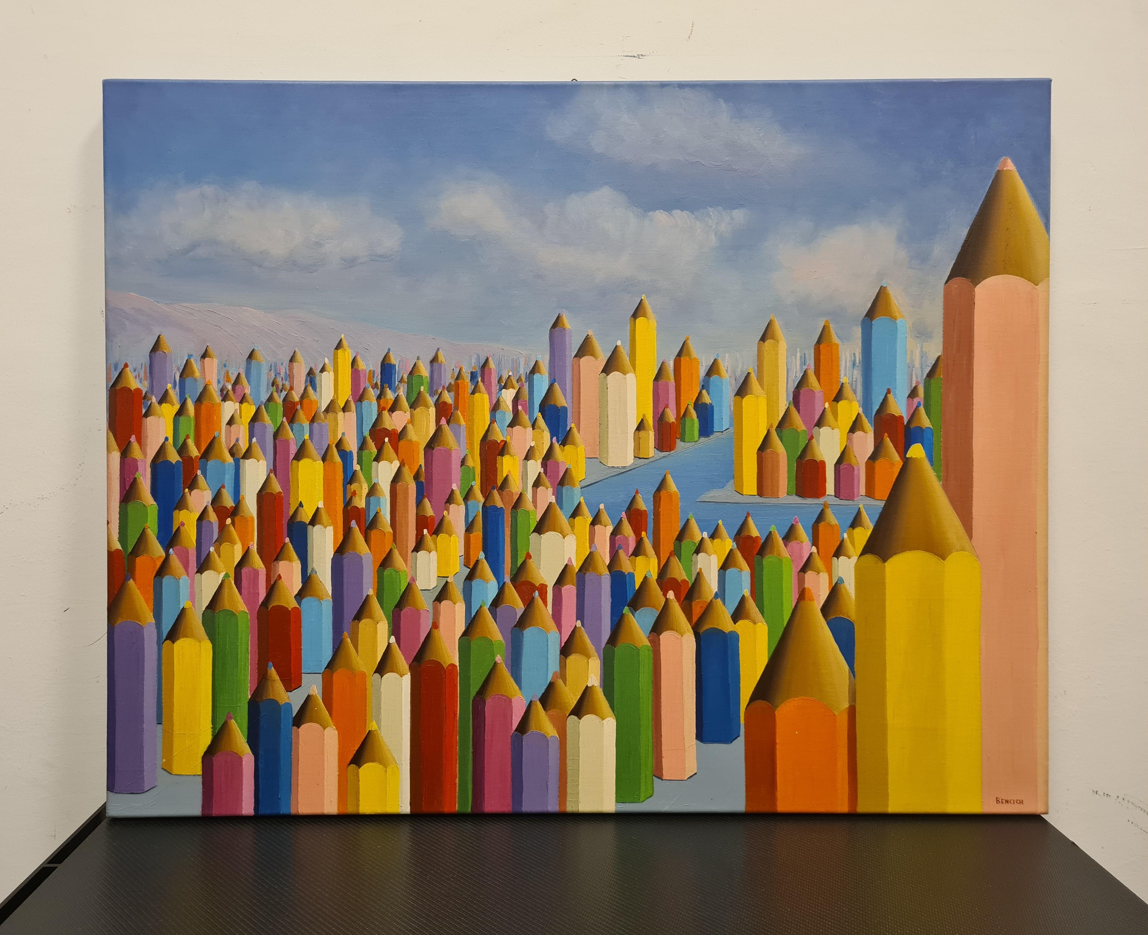 Opera unica del pittore Biellese Antonio Bencich.

Dipinto ad olio su tela intitolato Panorama sulla Metropoli e datato 2002.

Irriverente opera influenzata notevolmente dalla Pop Art che Bencich scopre a New york.

Tipica dell'autore che ne ha
