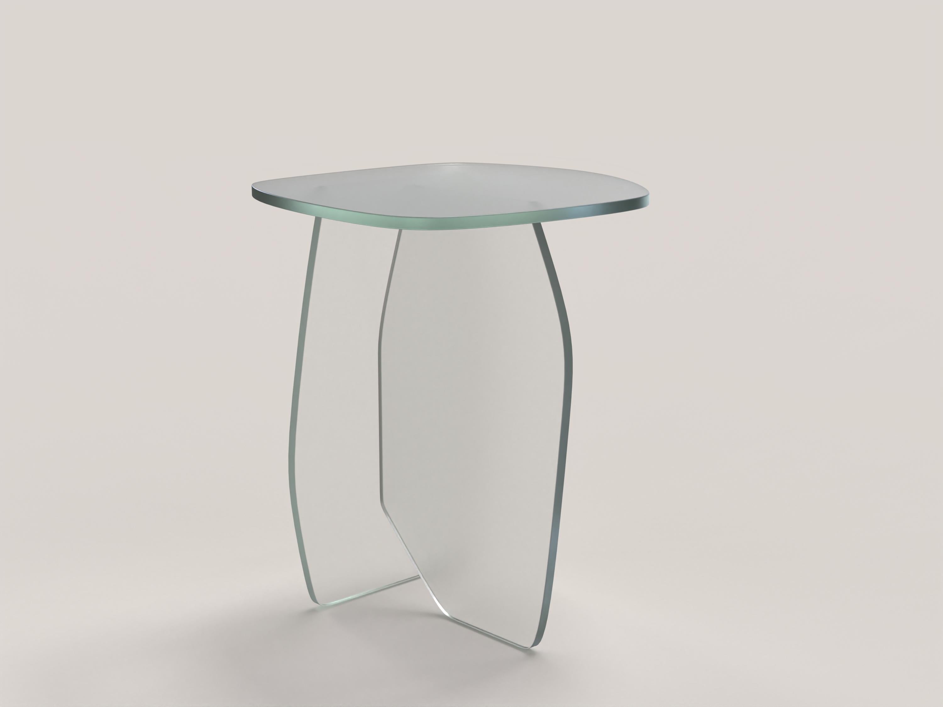 Panorama V1 Side Table by Edizione Limitata
Limited Edition of 1000 pieces. Signed and numbered.
Dimensions: D 33 x W 36 x H 39 cm.
Materials: Satin transparent tempered glass.

Panorama V1 and V2 are respectively contemporary side and low table