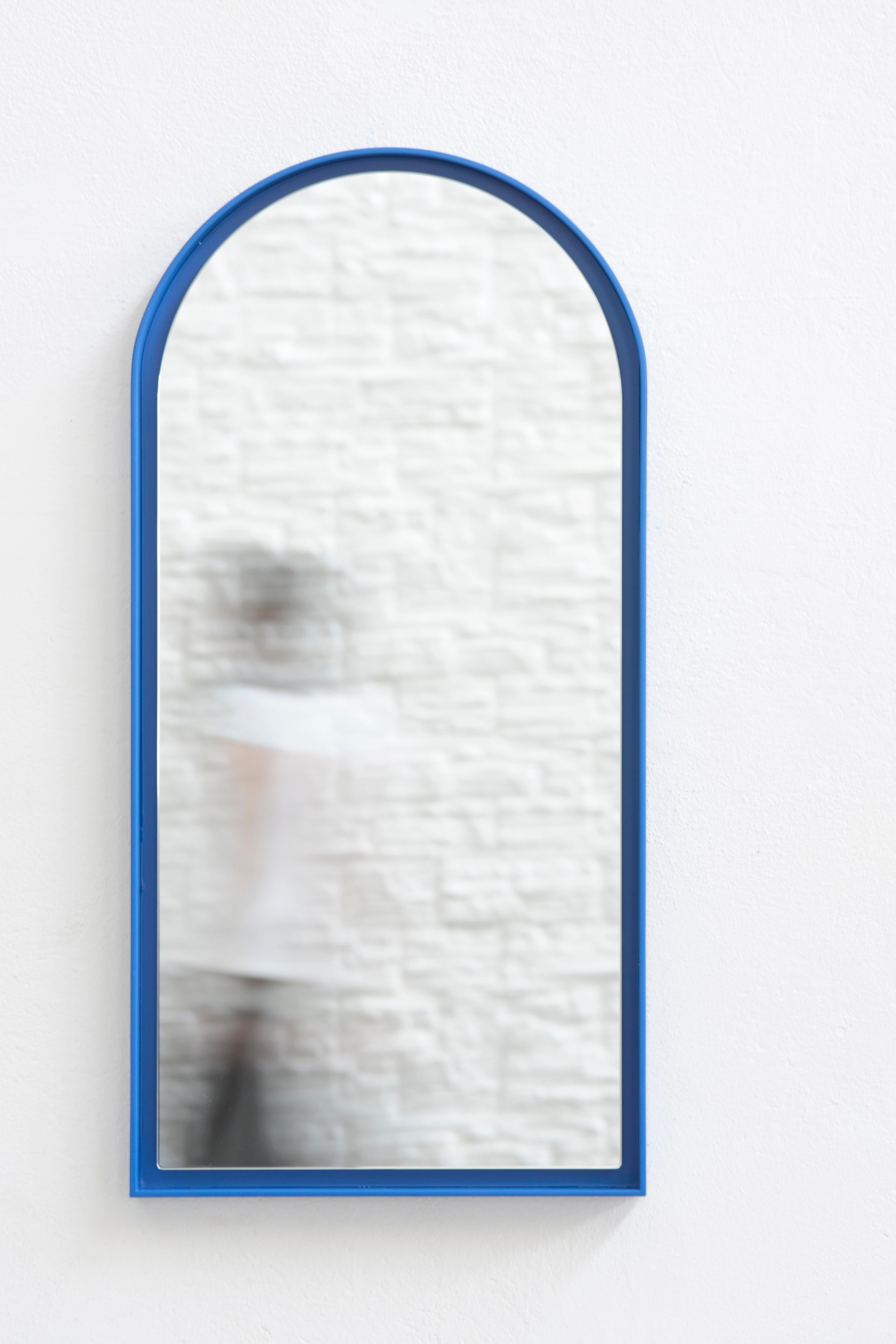 Panorami Mirror by Secondome Edizioni
Designer: ZAVEN.
Dimensions: D 5 x W 45 x H 90 cm.
Materials: Lacquered wood frame and mirror.

Collection / Production: Secondome. Available in white and blue colors. Also available in a bigger size and in