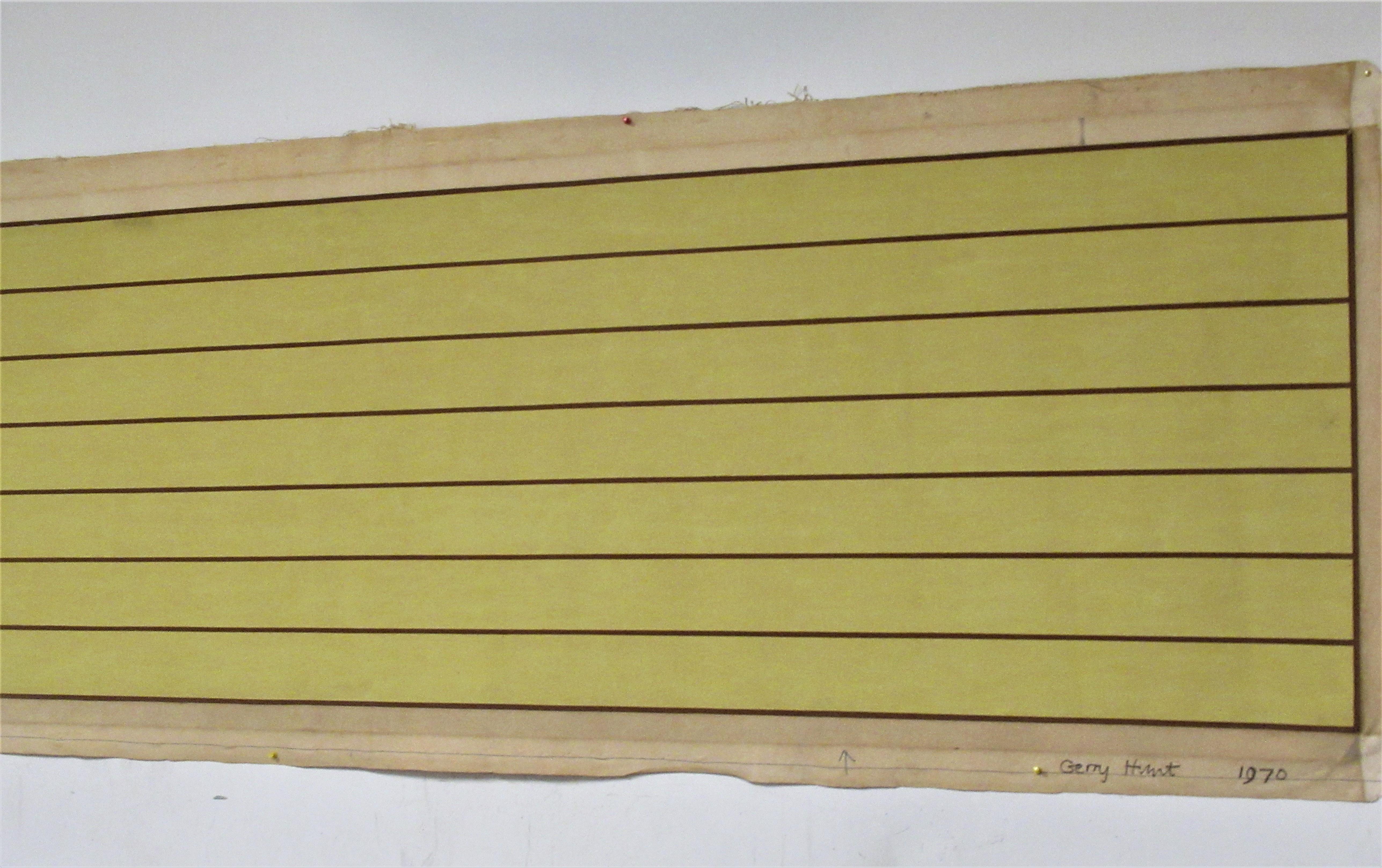 Minimalist  Panoramic Linear Painting by Gerry Hunt, 1970 For Sale
