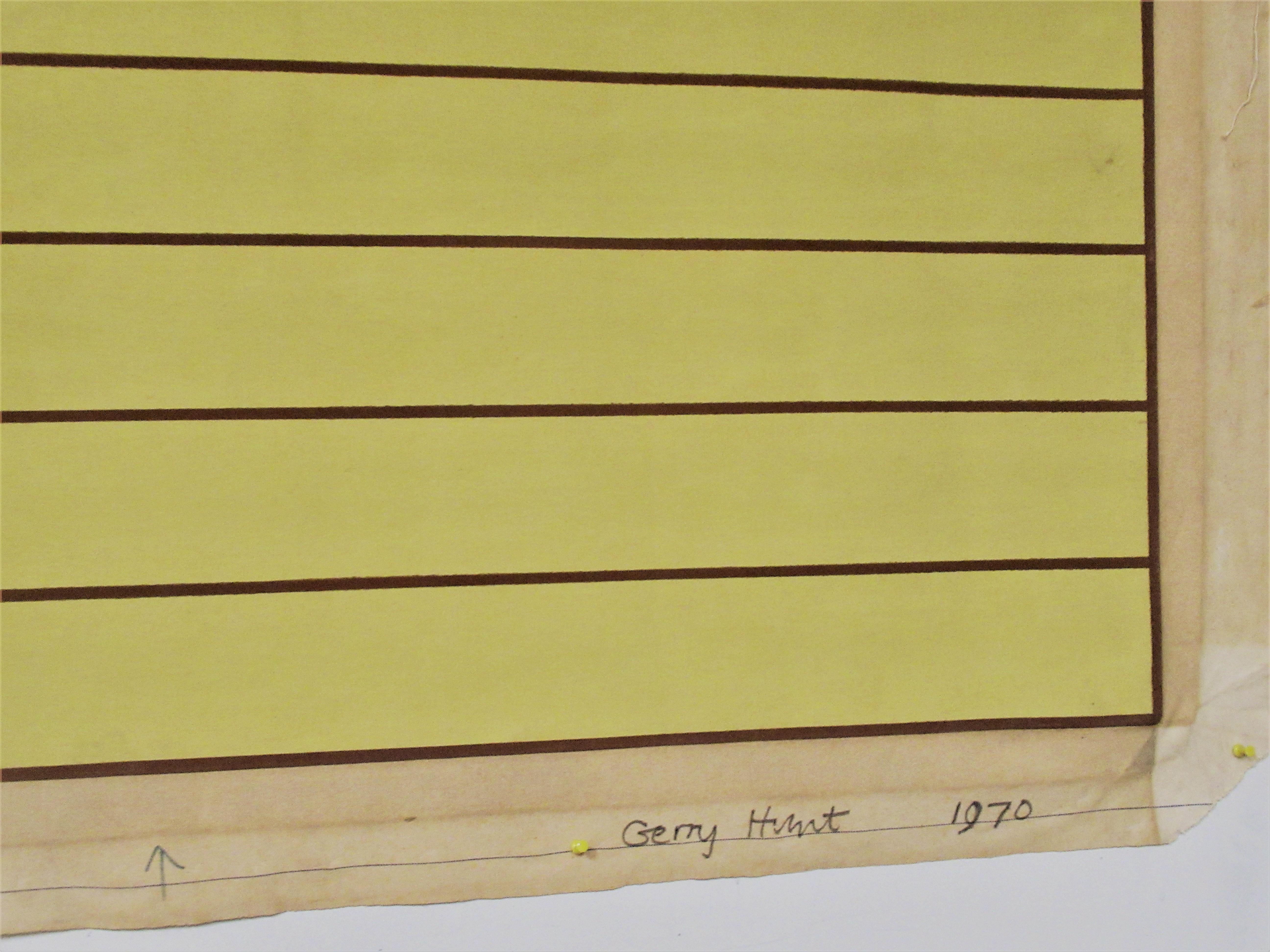  Panoramic Linear Painting by Gerry Hunt, 1970 In Good Condition For Sale In Rochester, NY