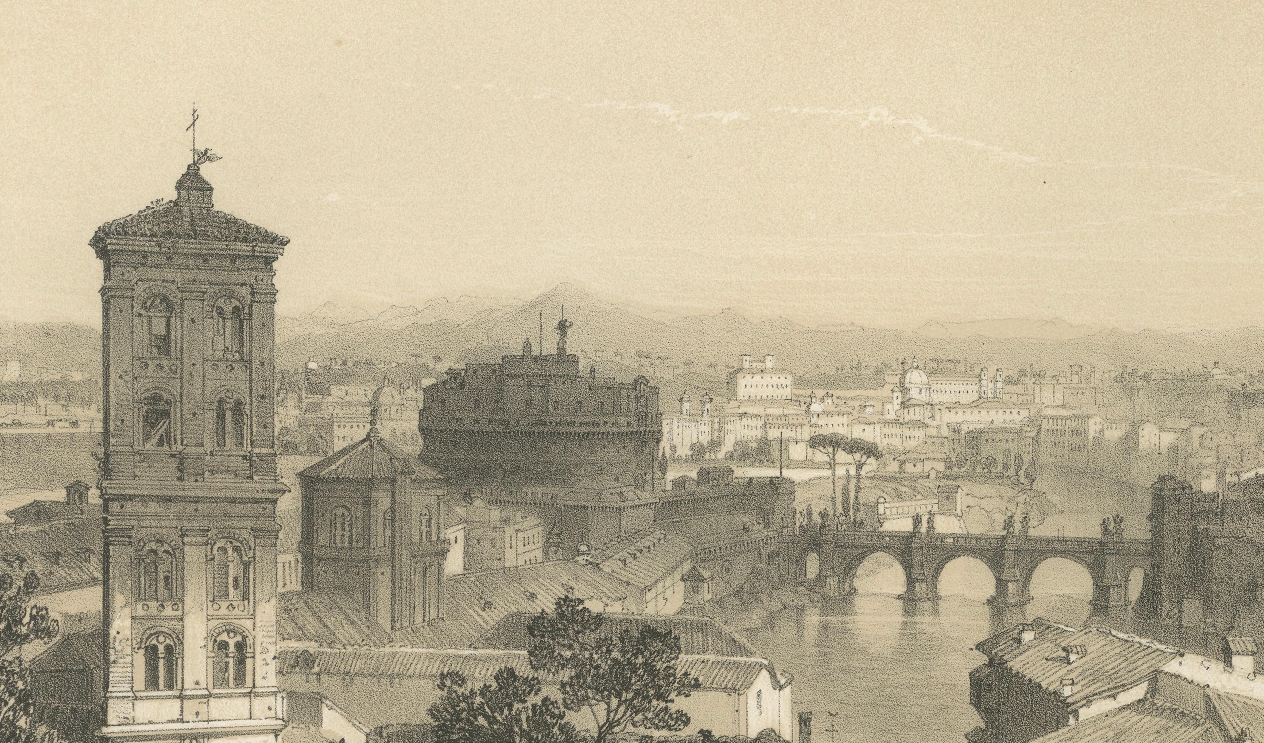 Panoramic View from Janiculum Hill, Rome – Tiber & Vatican, 1867