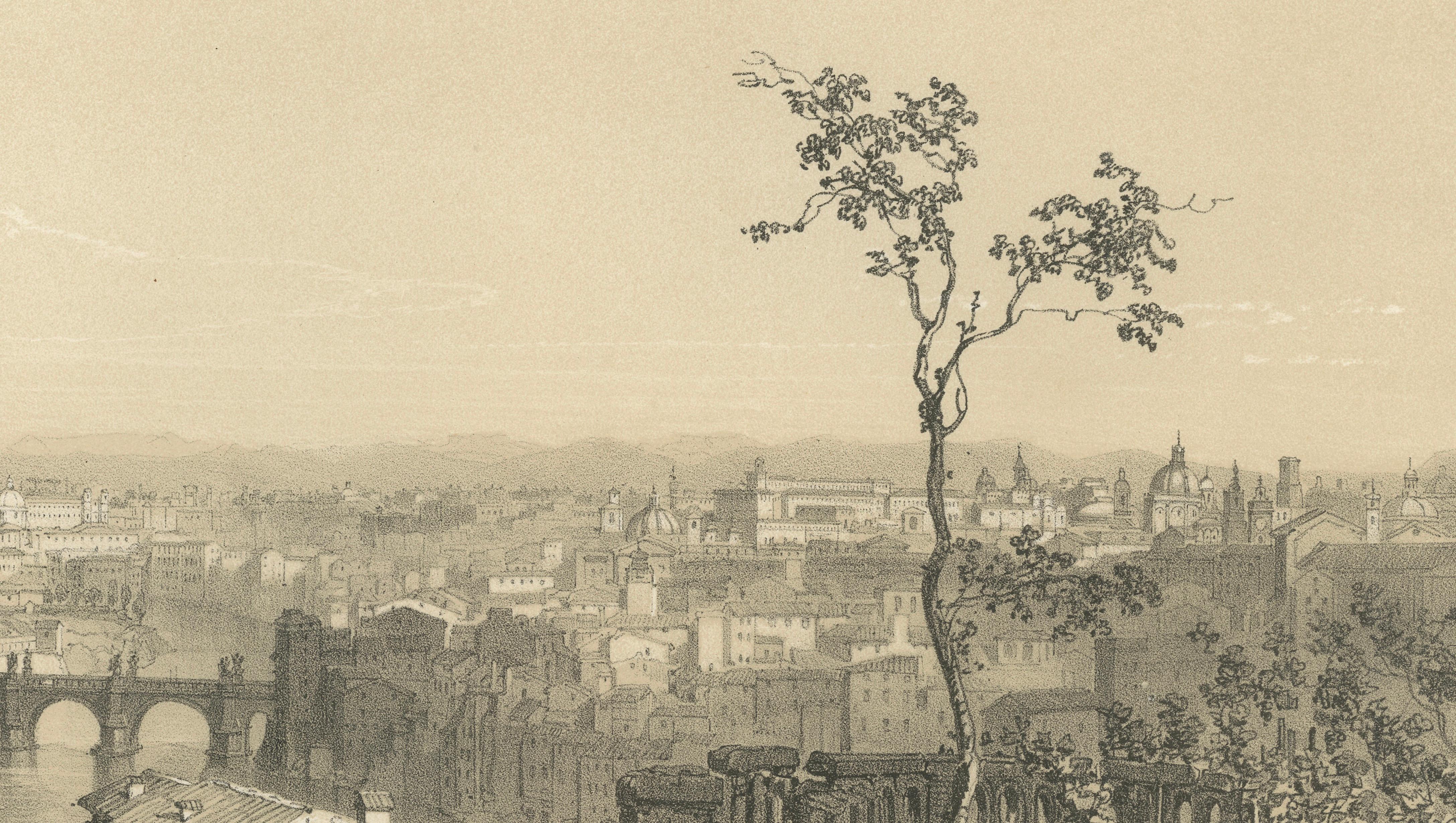Panoramic View from Janiculum Hill, Rome – Tiber & Vatican, 1867