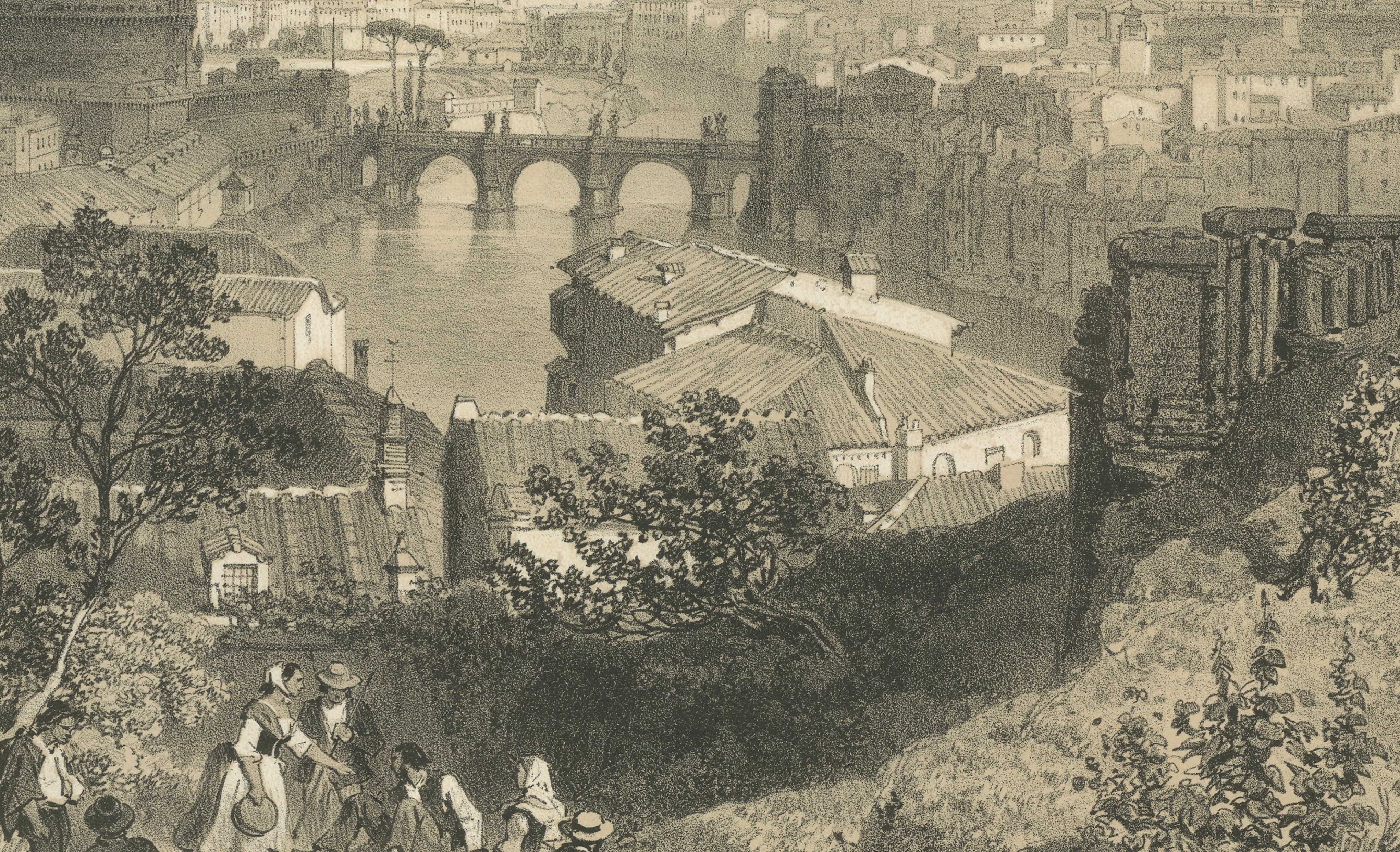 Panoramic View from Janiculum Hill, Rome – Tiber & Vatican, 1867