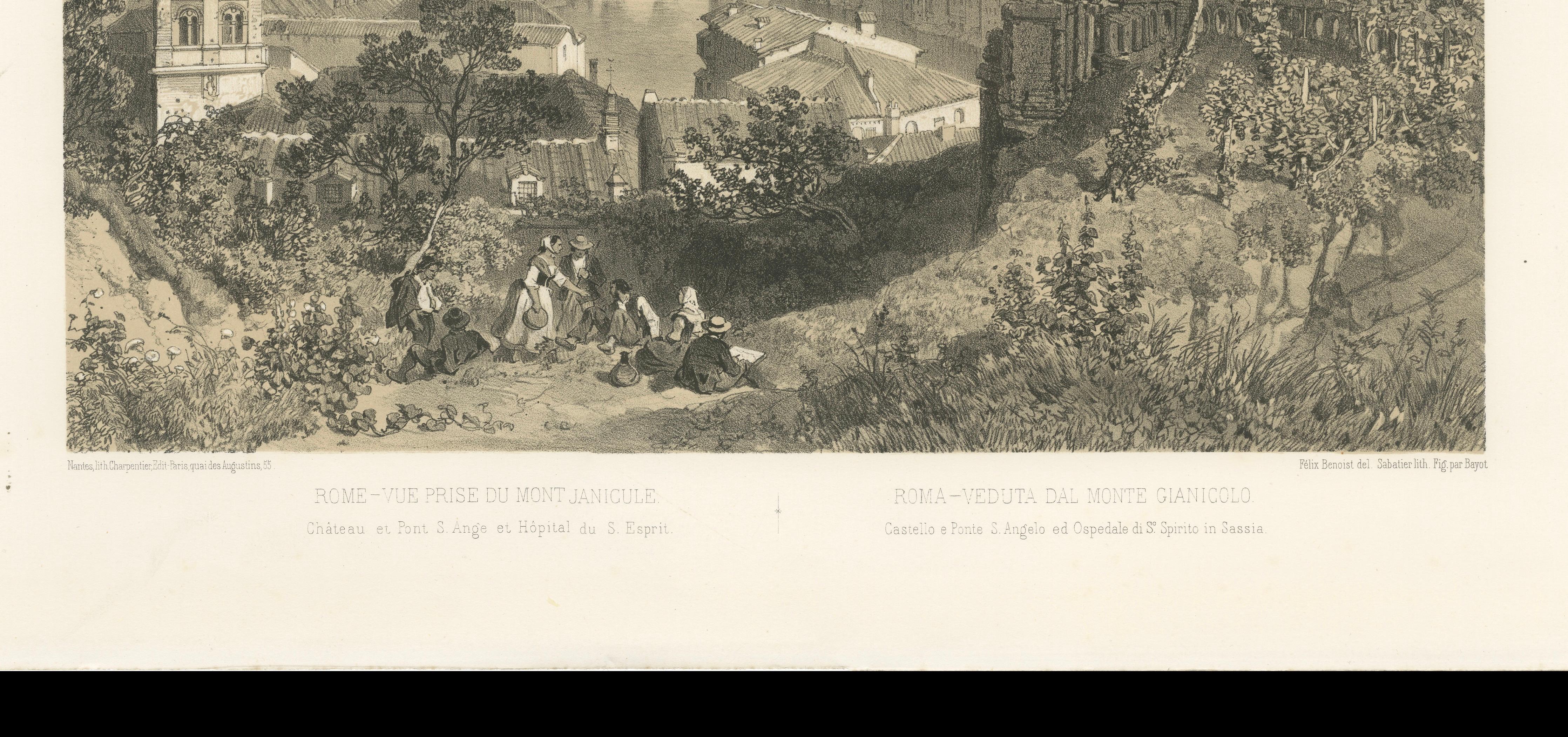 Panoramic View from Janiculum Hill, Rome – Tiber & Vatican, 1867