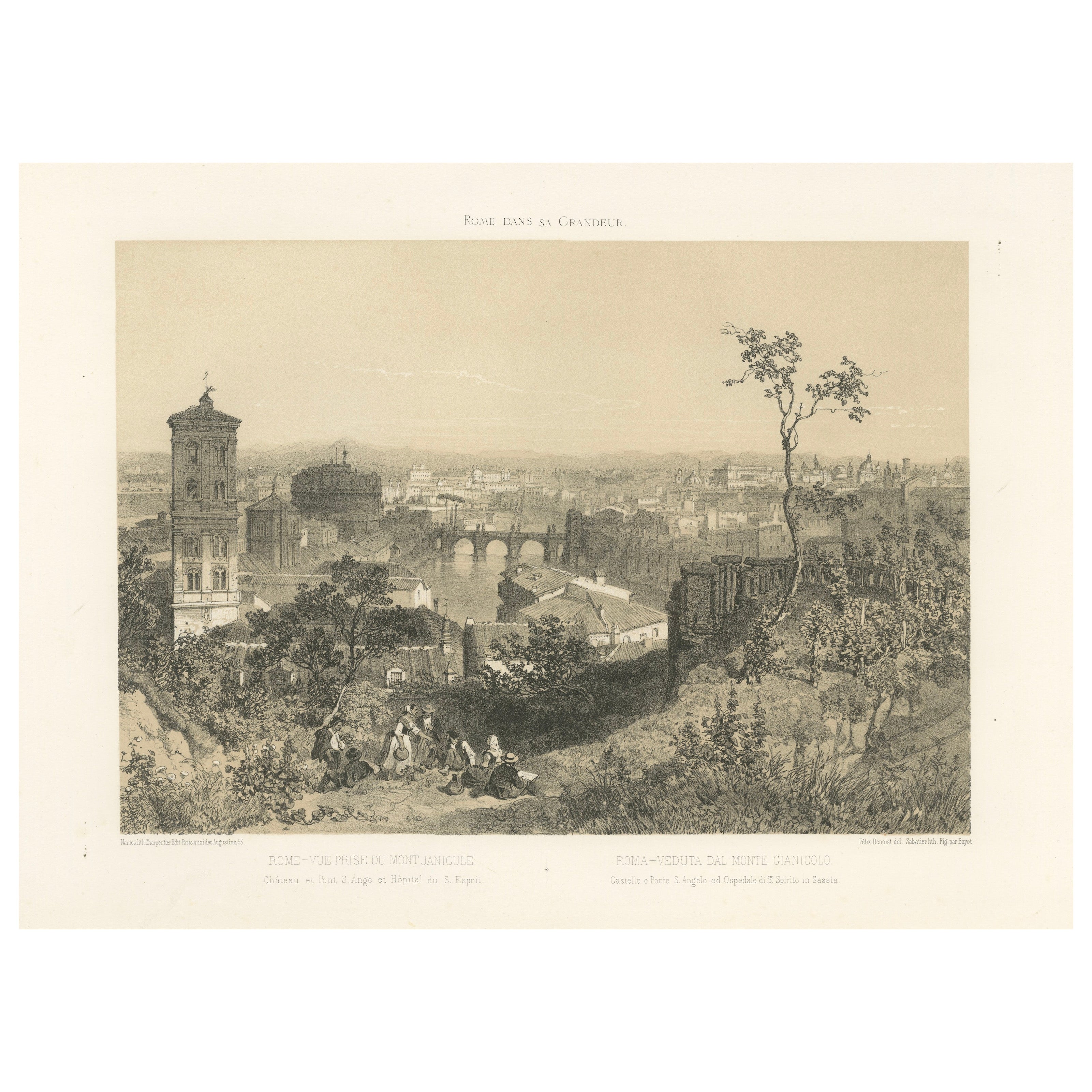 Panoramic View from Janiculum Hill, Rome – Tiber 
Vatican, 1867 en venta