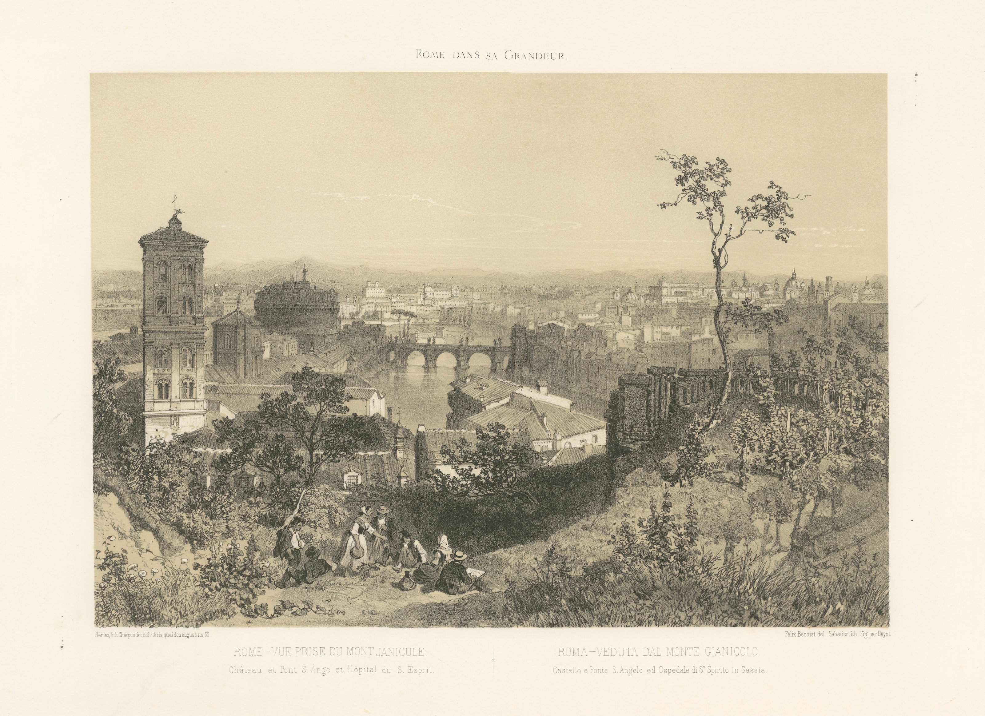 Panoramic View from Janiculum Hill, Rome – Tiber 
Vatican, 1867