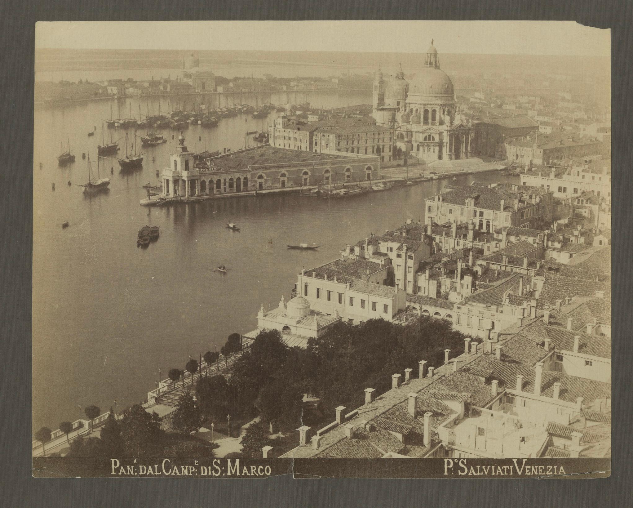 Paper Panoramic View of Basilica di Santa Maria della Salute in Venice, 1880 For Sale