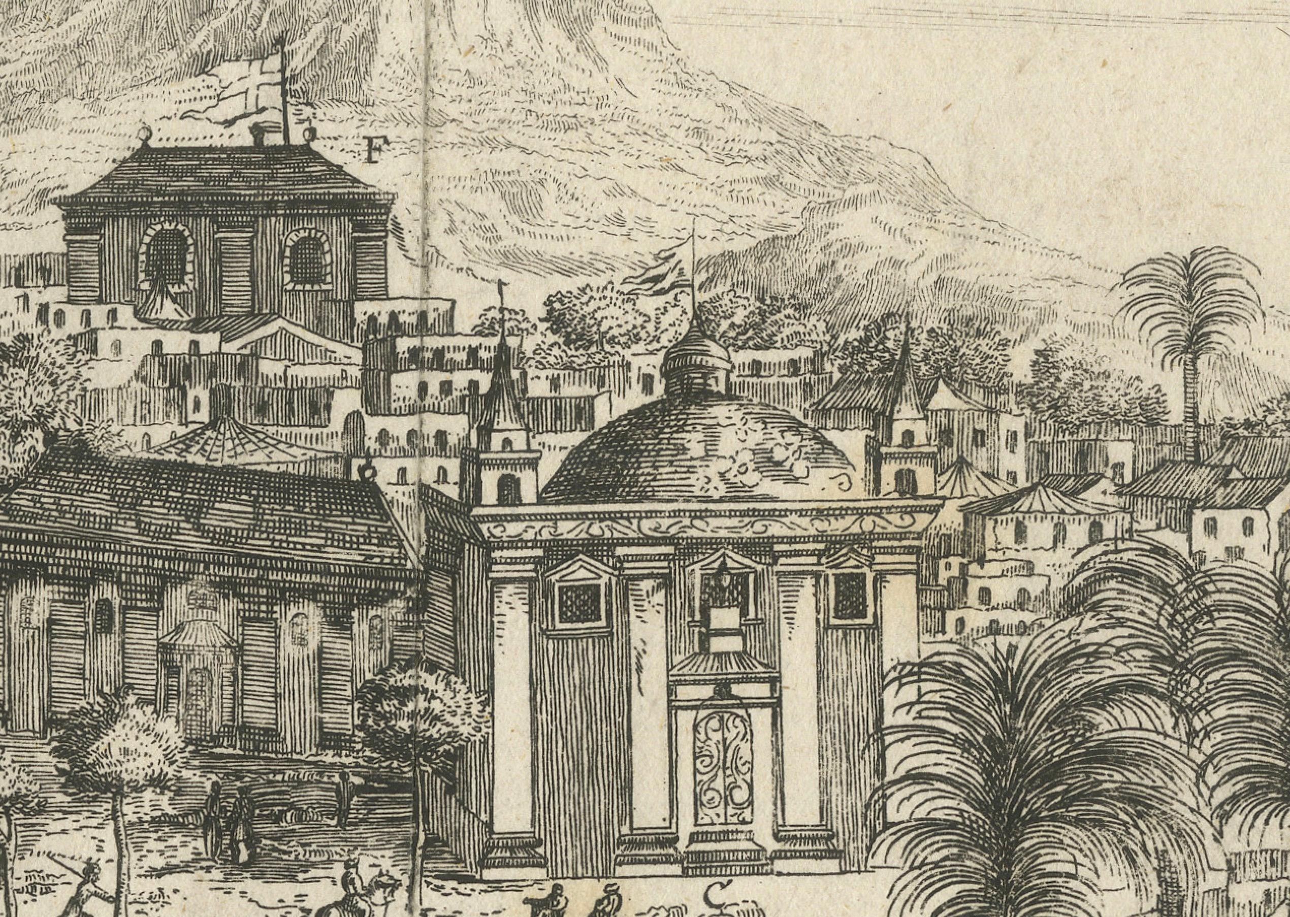 Panoramikansicht von Isfahan in Persien des 17. Jahrhunderts von J.C. Haffner, ca. 1690, Haffner (Graviert) im Angebot