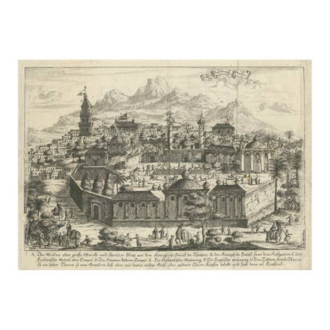 Panoramic View of Isfahan in 17th Century Persia by J.C. Haffner, ca.1690