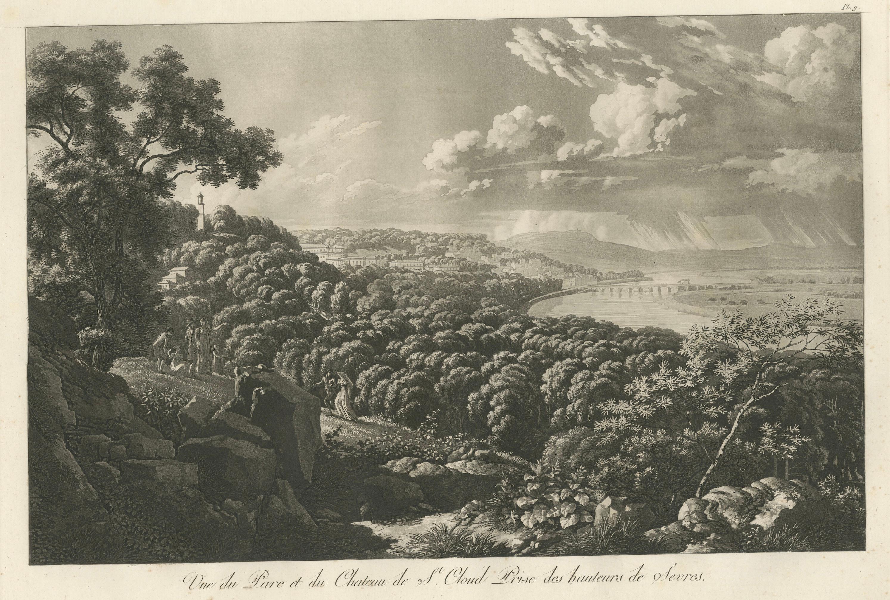 Panoramic View of Saint-Cloud from Sèvres by Louis-Pierre Baltard, Paris, 1803