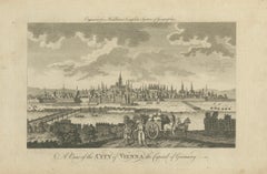 Panoramic View of Vienna on the Danube – Antique City Engraving, c.1777