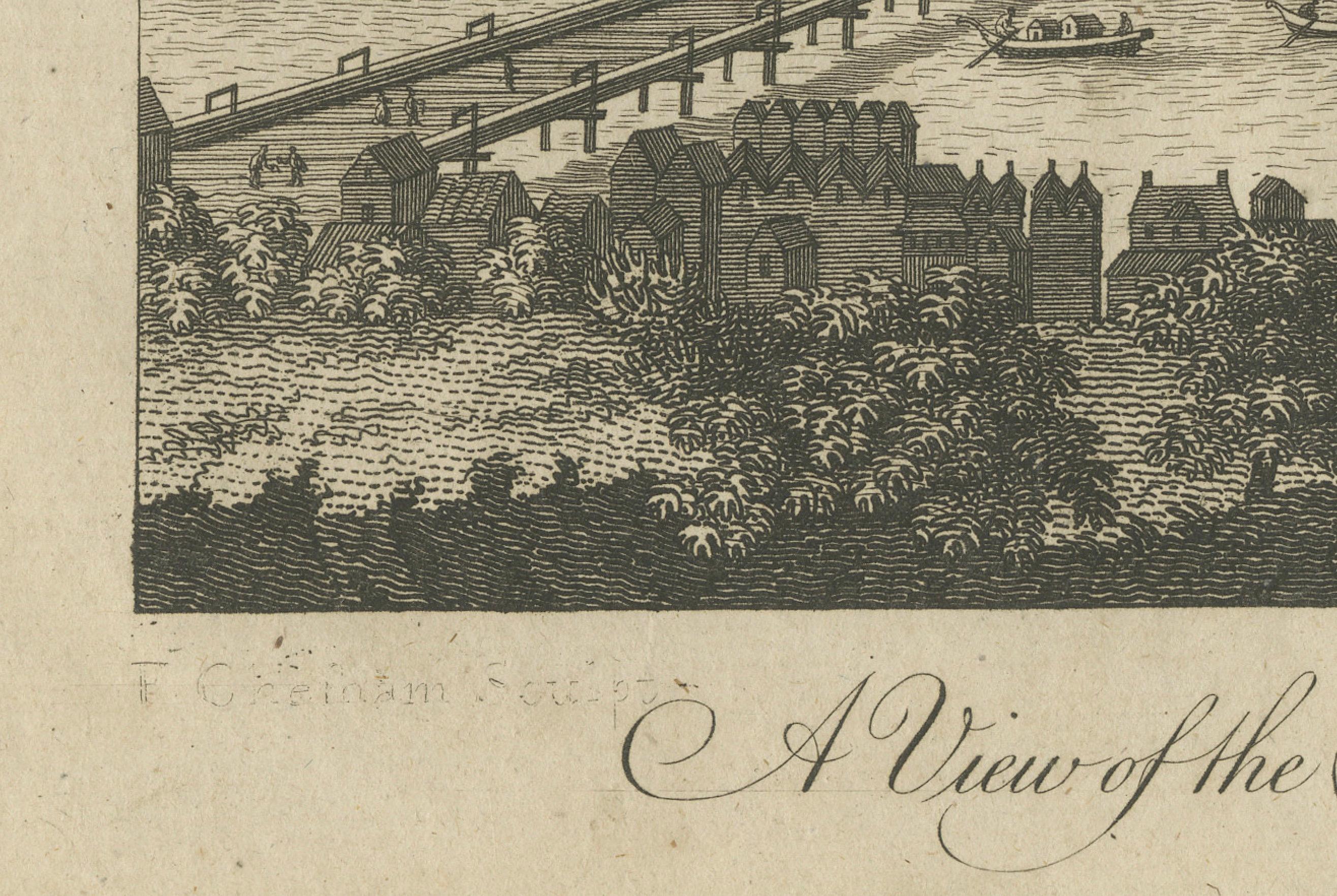 Paper Panoramic View of Vienna on the Danube – Antique City Engraving, c.1777 For Sale