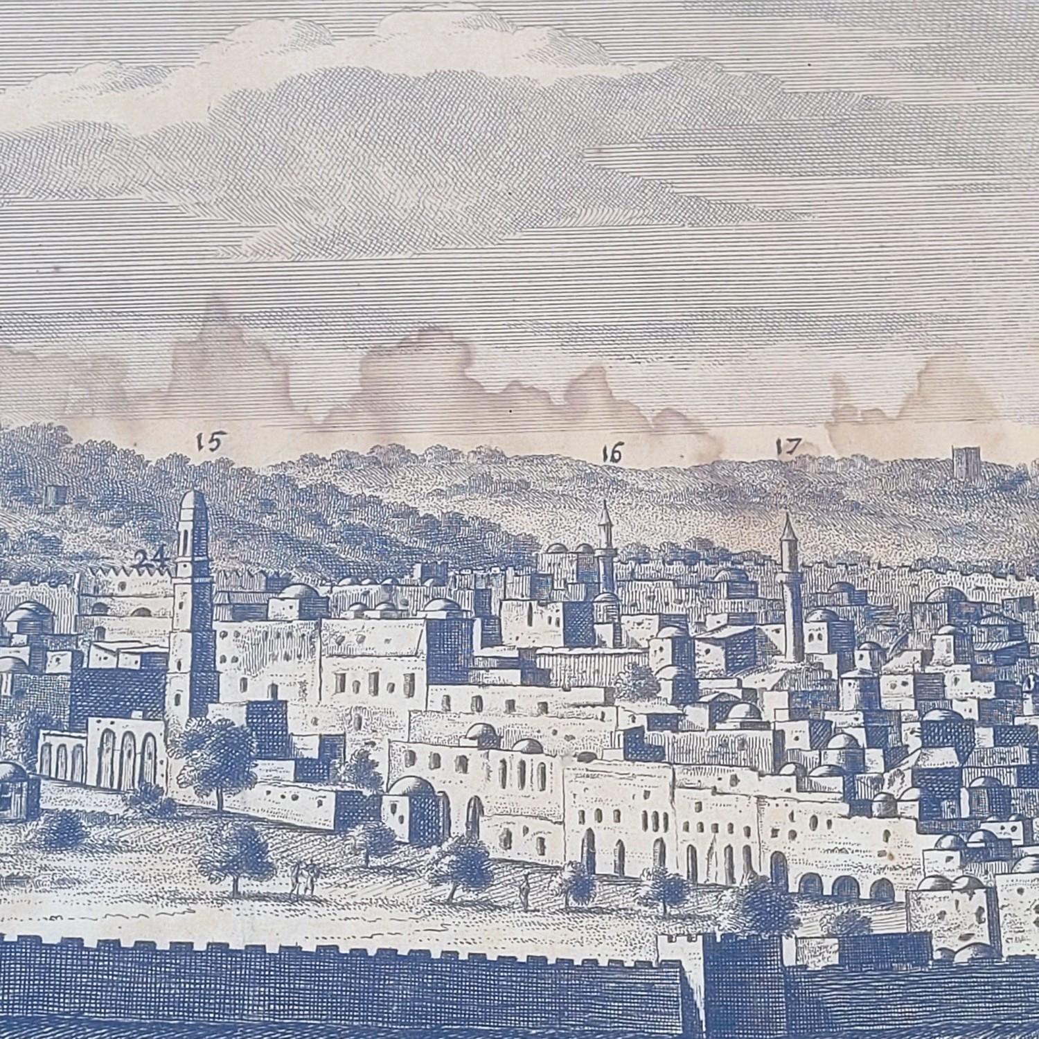 Panoramaansichten von Jerusalem in Scio, gerahmte Kupferstiche, 19. im Angebot 2