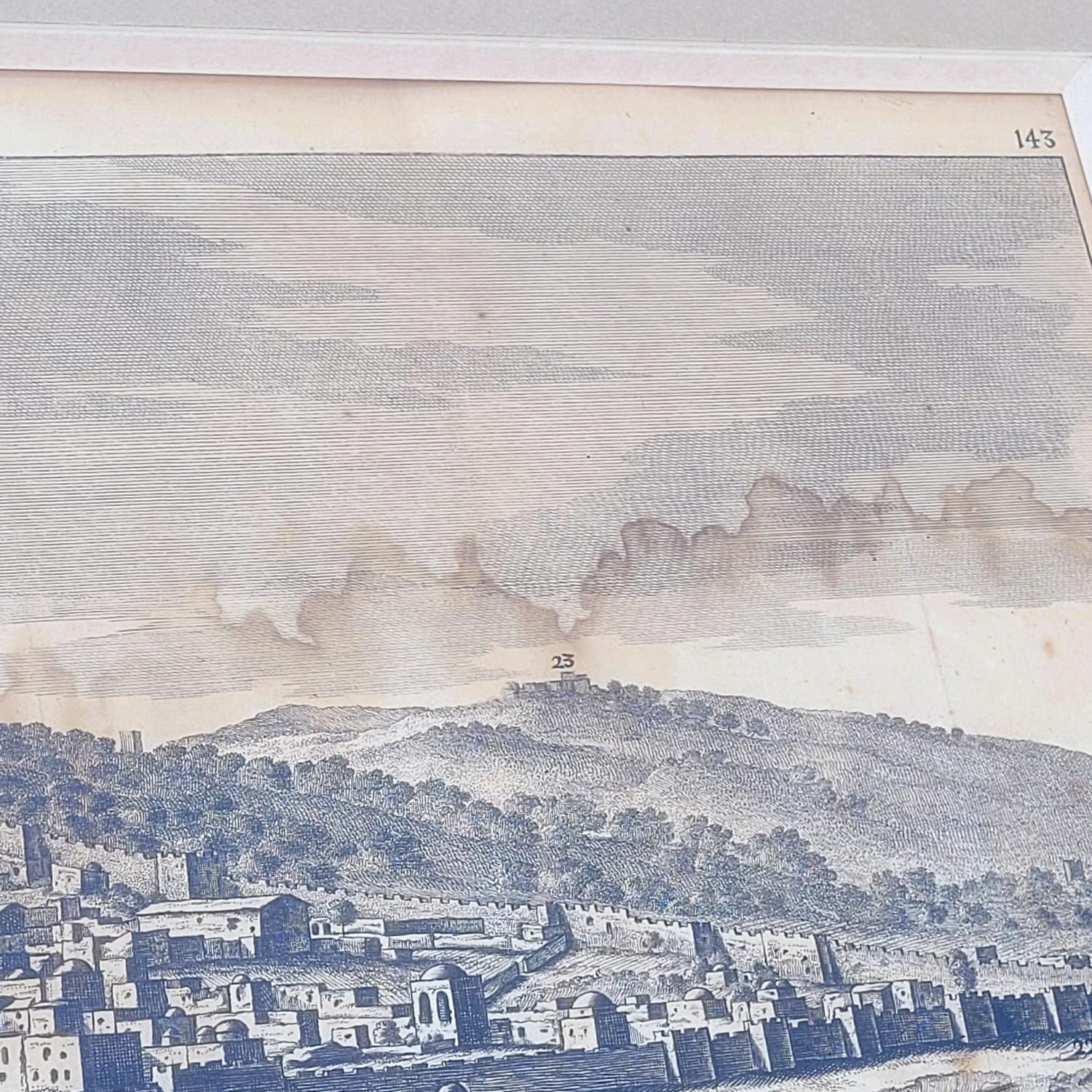 Panoramaansichten von Jerusalem in Scio, gerahmte Kupferstiche, 19. im Angebot 3