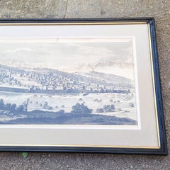 Panoramic Views Of Jerusalem In Scio, Framed Engravings, 19th Century