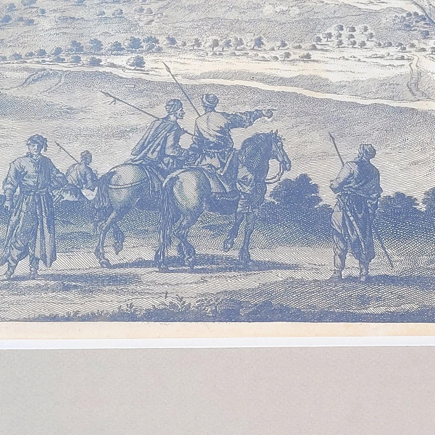 Panoramaansichten von Jerusalem in Scio, gerahmte Kupferstiche, 19. (Graviert) im Angebot