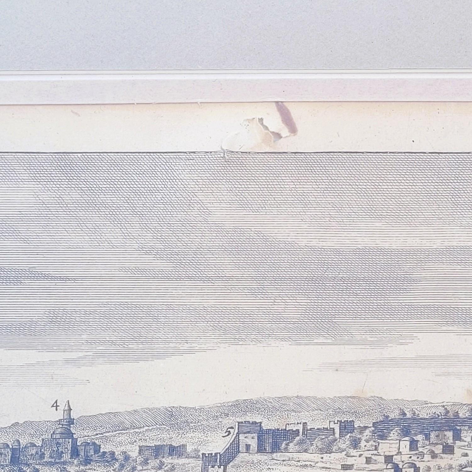 Panoramaansichten von Jerusalem in Scio, gerahmte Kupferstiche, 19. im Zustand „Gut“ im Angebot in MARSEILLE, FR