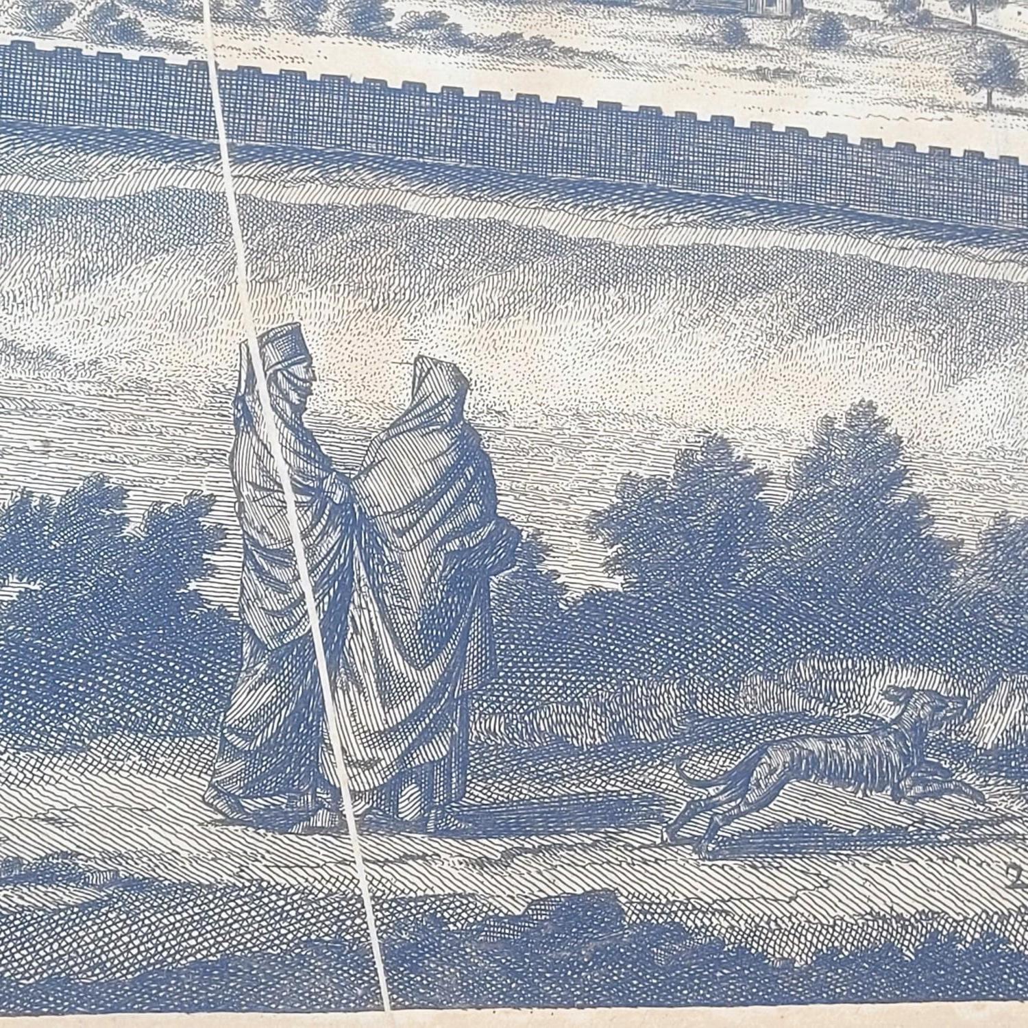 Panoramaansichten von Jerusalem in Scio, gerahmte Kupferstiche, 19. im Angebot 1