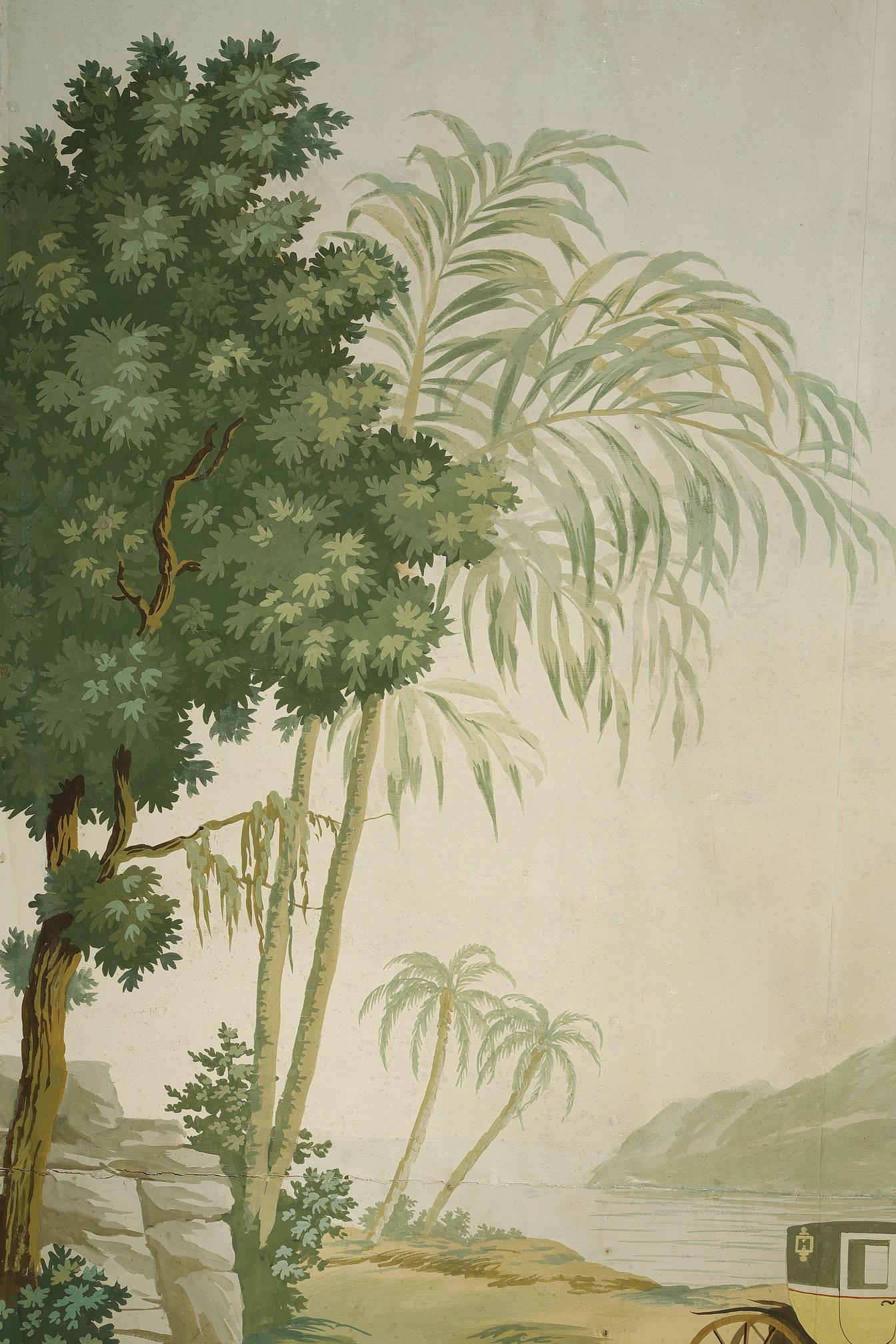 Panneau de papier peint panoramique, scène exotique dans le style Zuber en vente 8