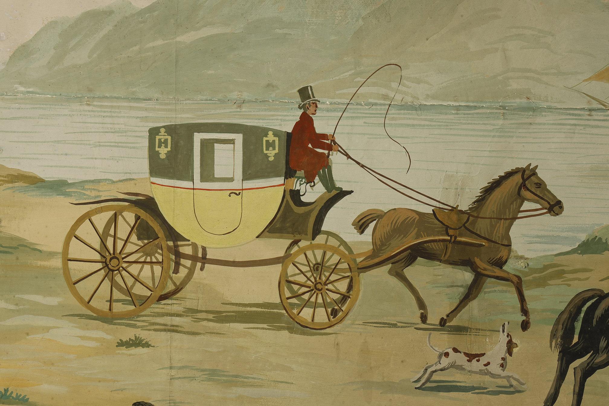 Panneau de papier peint panoramique, scène exotique dans le style Zuber en vente 1