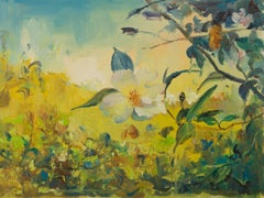 Huile sur toile impressionniste originale de PanPan Wei « Flower Whisperer II »