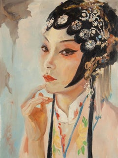 Panpan Wei Portrait Original Oil On Canvas "Peking opera actress-1"