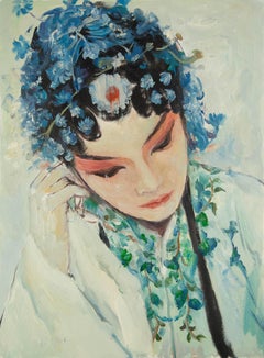 Panpan Wei Portrait Original Oil On Canvas "Peking opera actress"