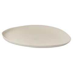Panshu Dinner Plate Handmade White Stoneware Matt Glaze Organic Form, In Stock