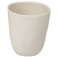 Panshu Mug Handmade White Stoneware Matt Glaze Organic Form, In Stock