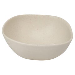 Panshu Pinch Bowl Handmade White Stoneware Matt Glaze Organic Form, In Stock