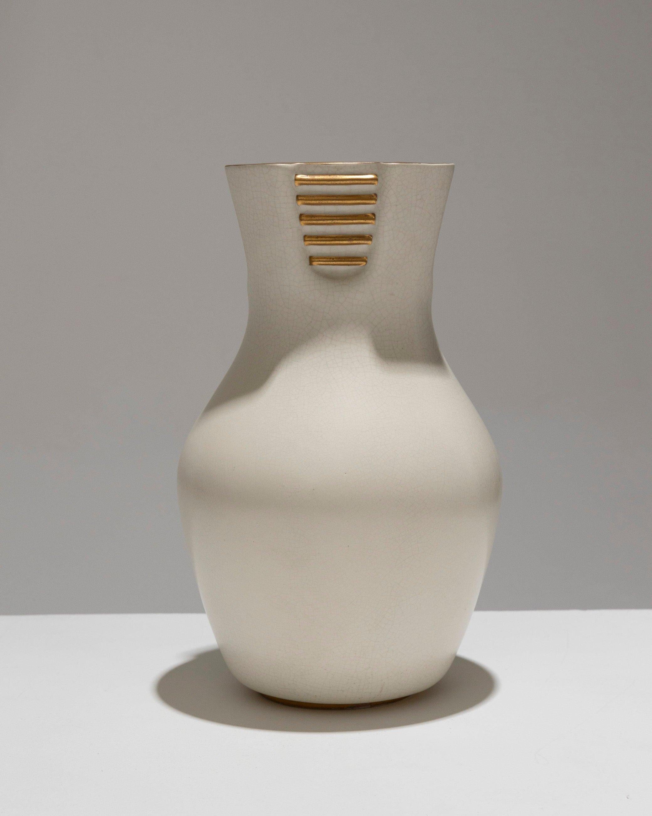 Art Déco Vaso Pansu in ceramica bianca, A. Richard Ginori, anni '40 in vendita