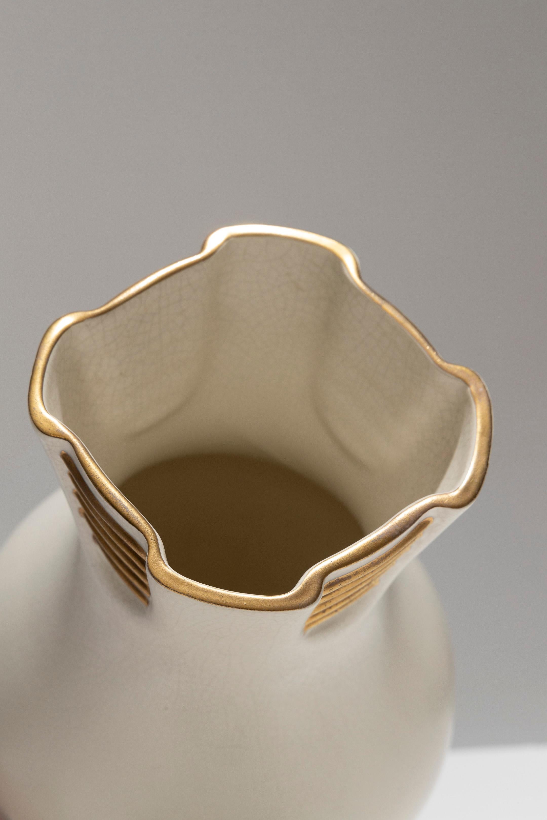 Pansu-Vase aus weißer Keramik, Richard-Ginori, 1940er Jahre (Fayence) im Angebot