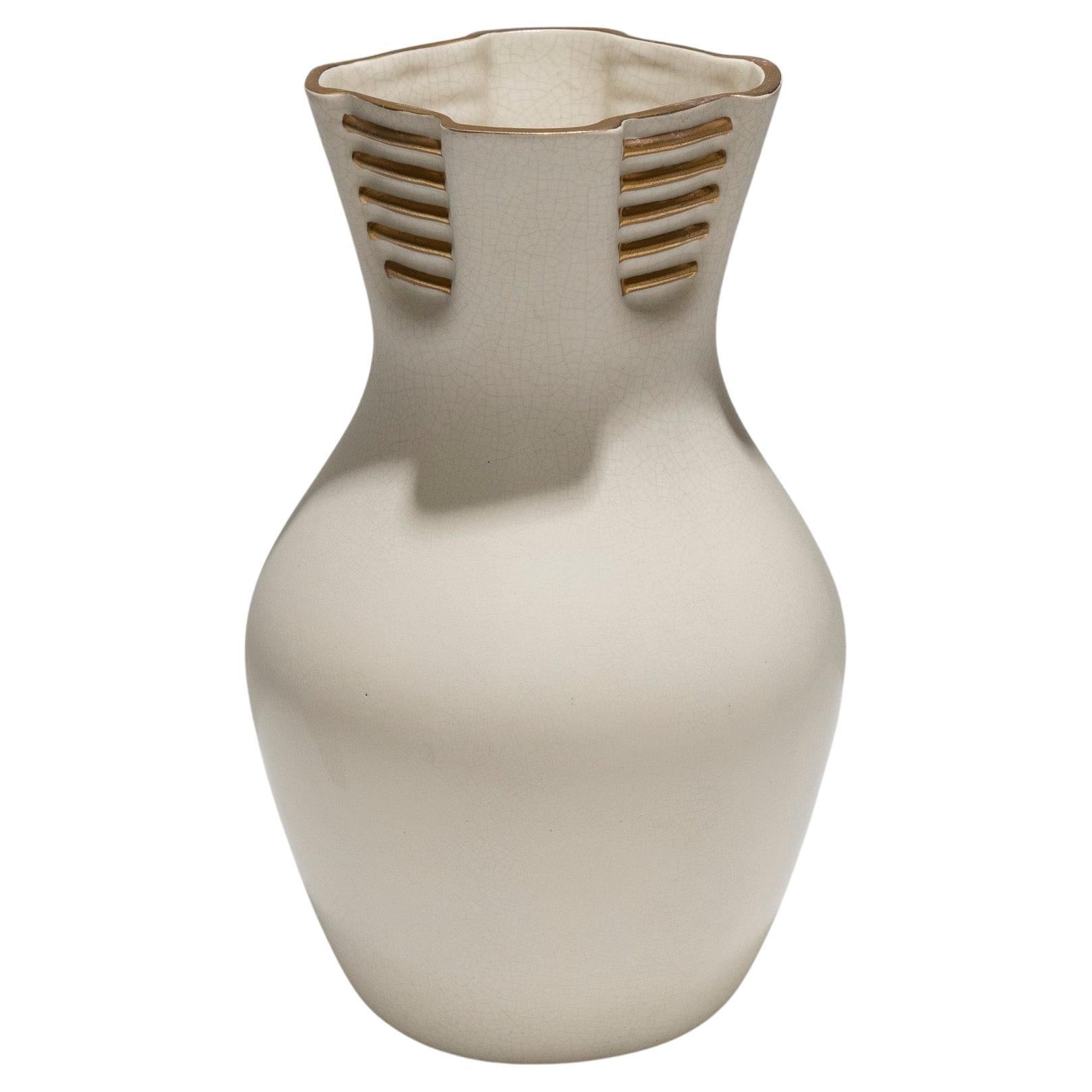 Pansu-Vase aus weißer Keramik, Richard-Ginori, 1940er Jahre