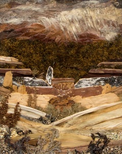 Promise - Rain Over the Jemez, New Mexico Landscape Sun Painting, Brown White