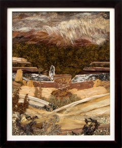 Promise - Rain Over the Jemez, New Mexico Landscape Sun Painting, Brown White