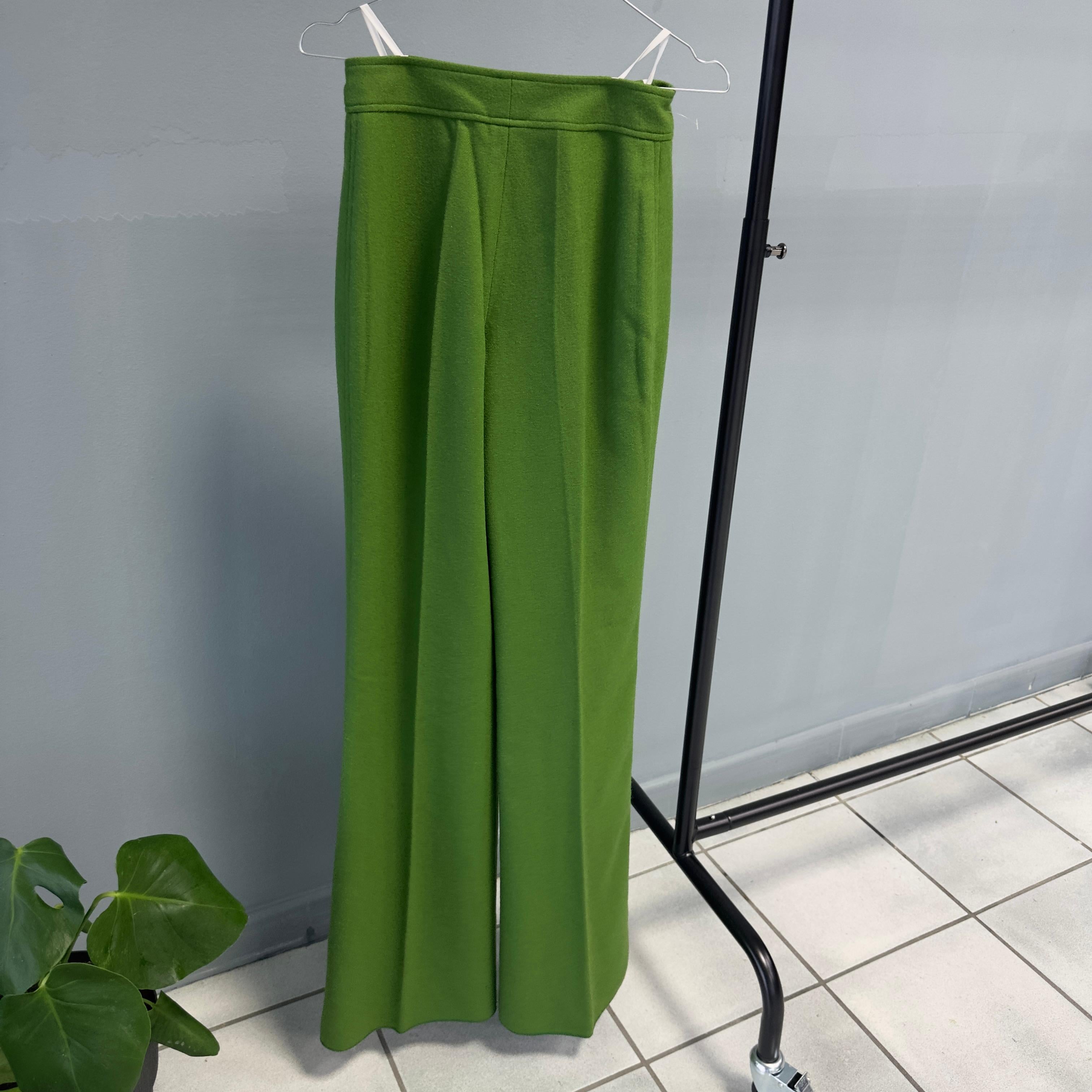 Green Panta palazzo Courrèges anni 70 nuovo