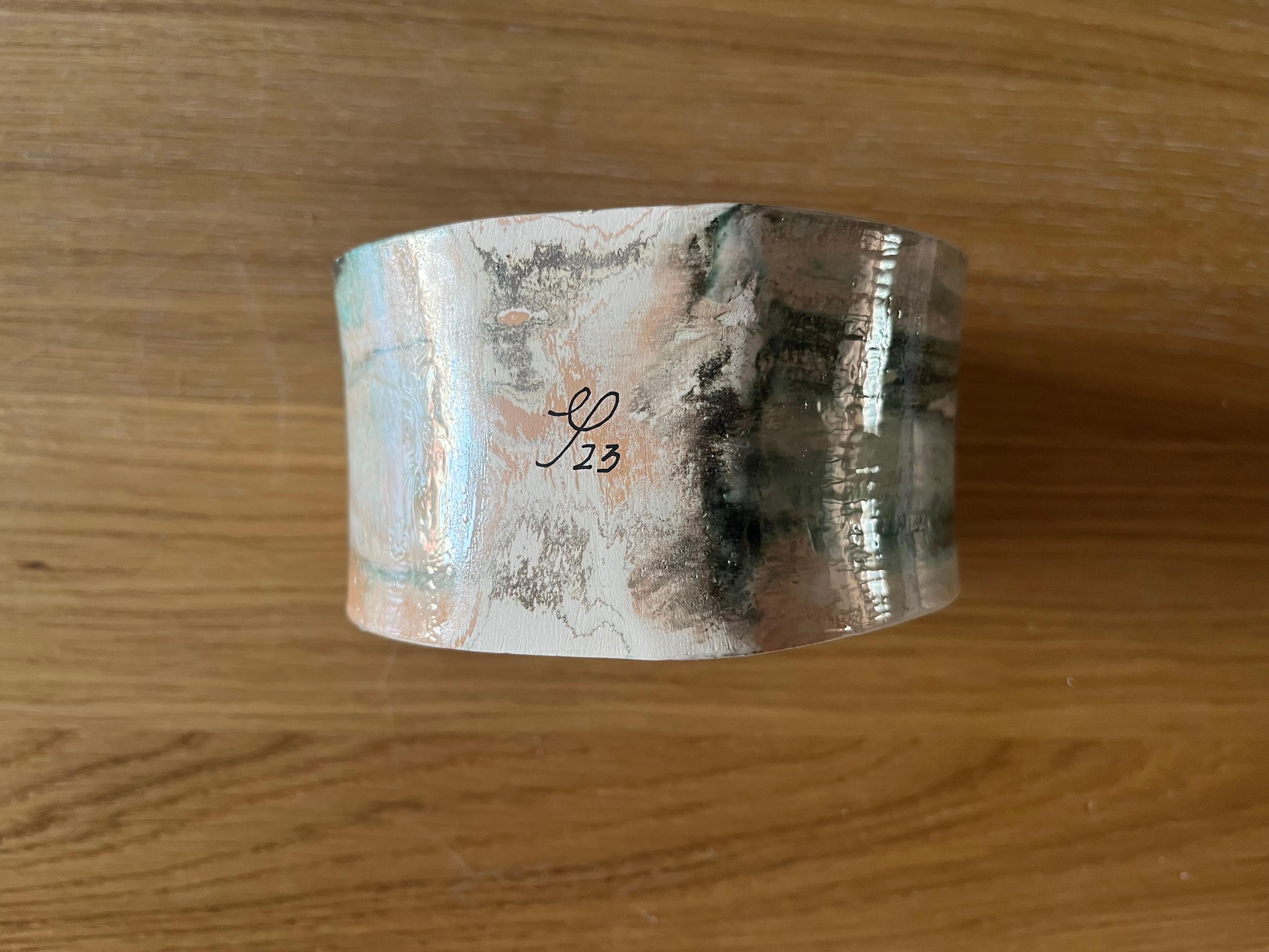 Contemporary PANTA REI . (non)vaso cerchio  in ceramica con argille recuperate For Sale