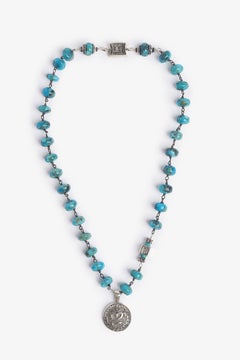 Turquoise And Om Pendant Pantai Necklace