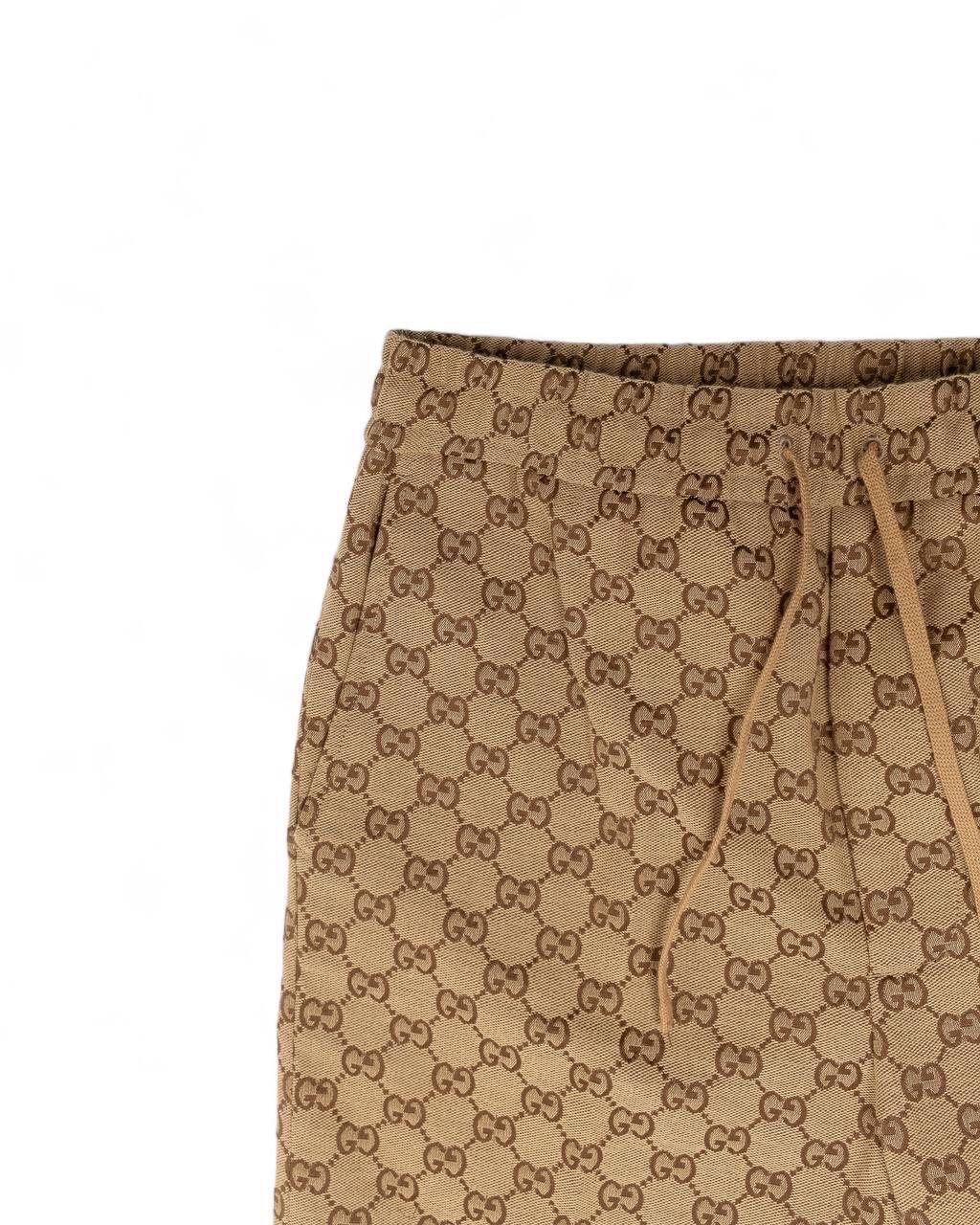 Uomo Pantalone Gucci GG Supreme Beige in vendita
