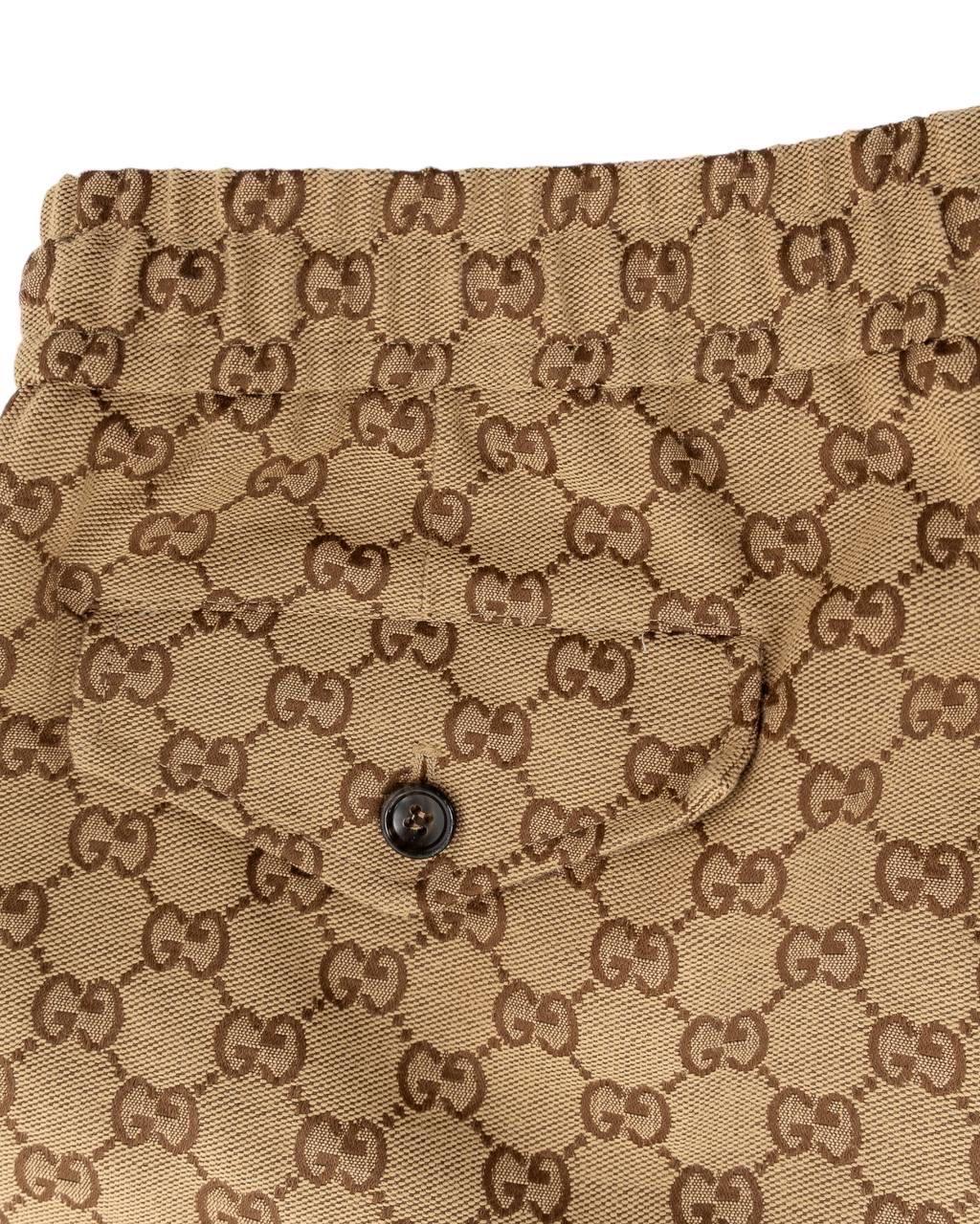Pantalone Gucci GG Supreme Beige in vendita 2