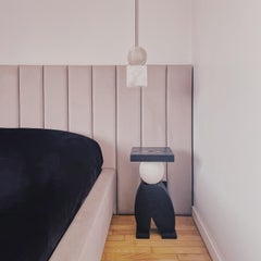 Wire Brushed Black and White Solid Oak Pantalone Side Table by Animate Objetcs