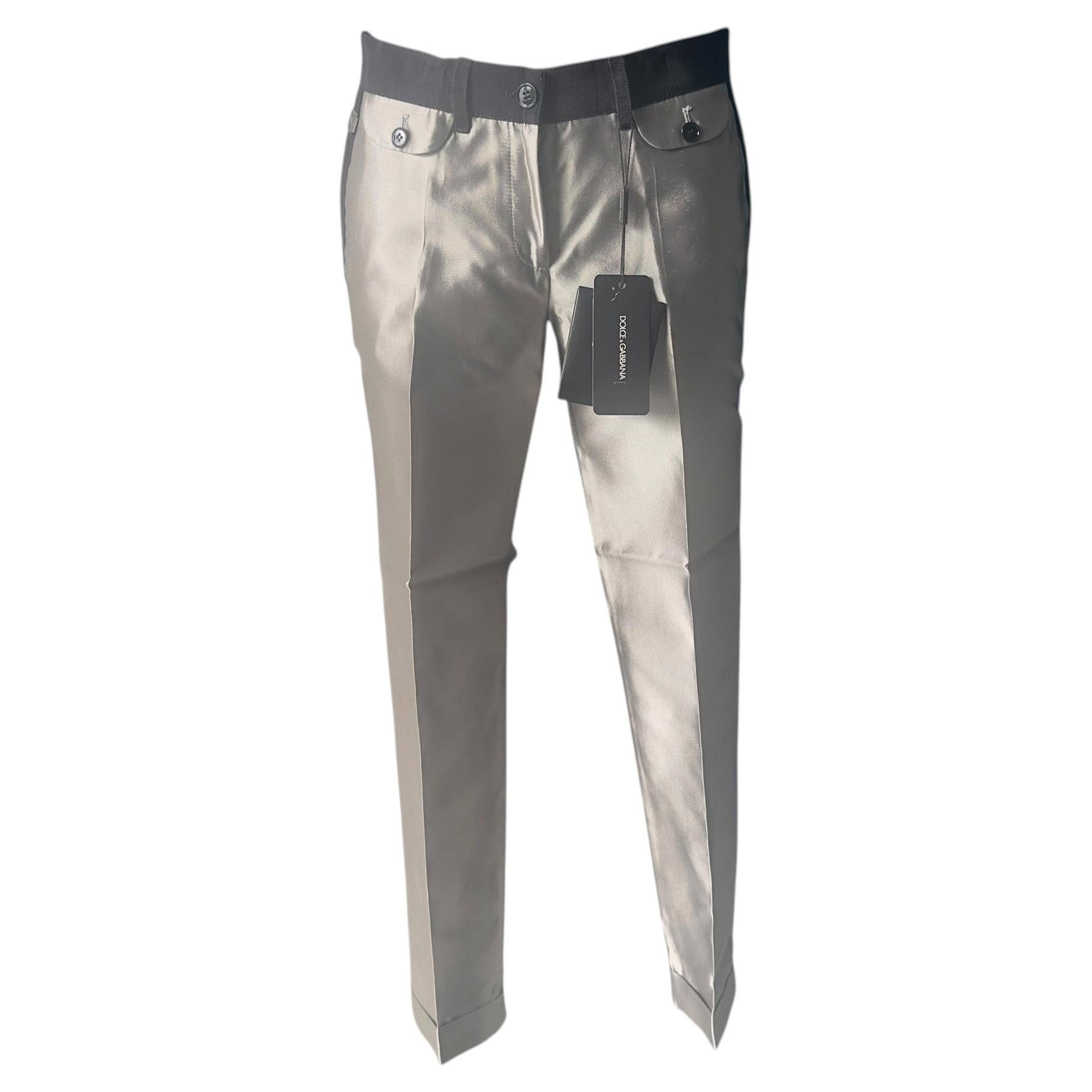 Dolce & Gabbana Runway Silk Pants, New with Tag, 2000 Collection