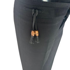 Gucci Tom Ford Era Black Bootcut Pants with Iconic Bamboo Details