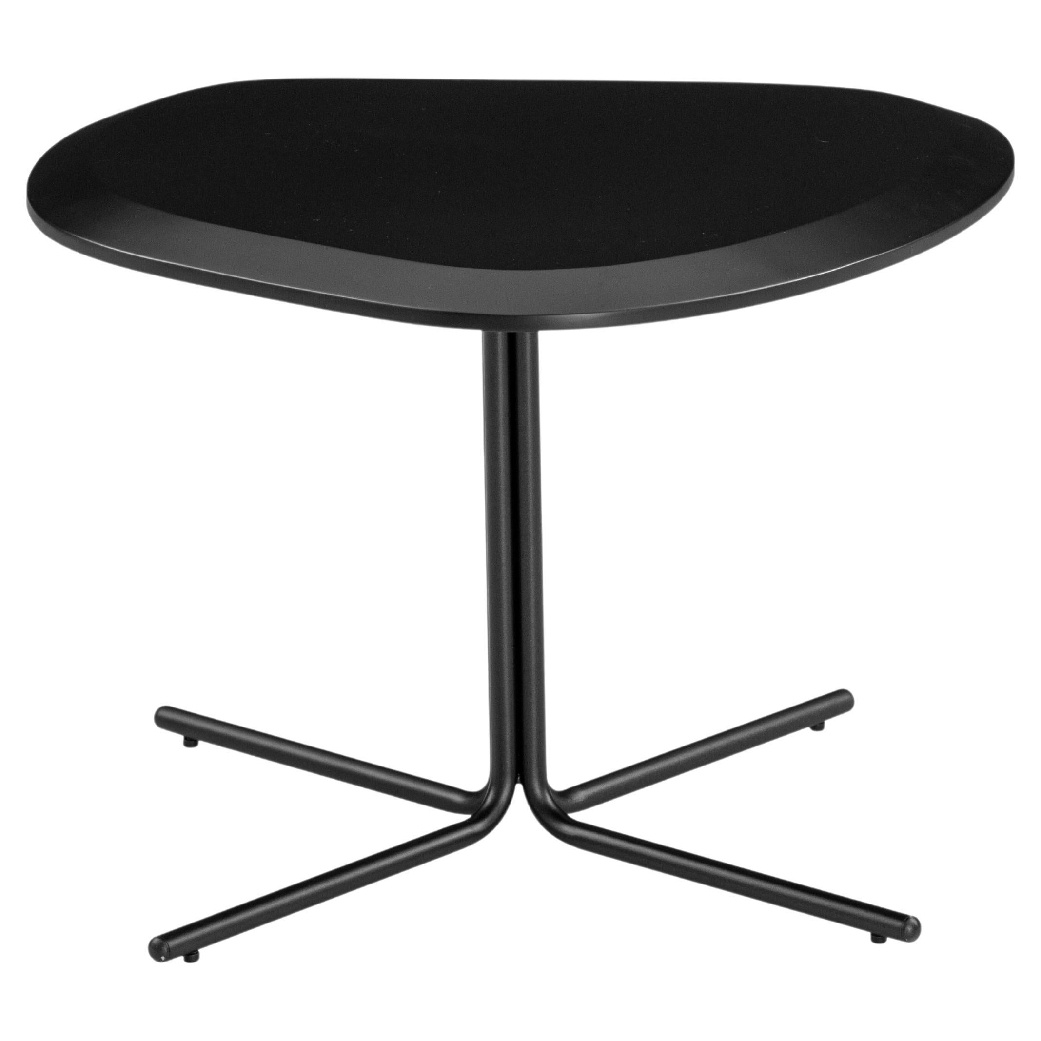 Pante Coffee Table in Black Wood Finish and Black Legs 24'' For Sale