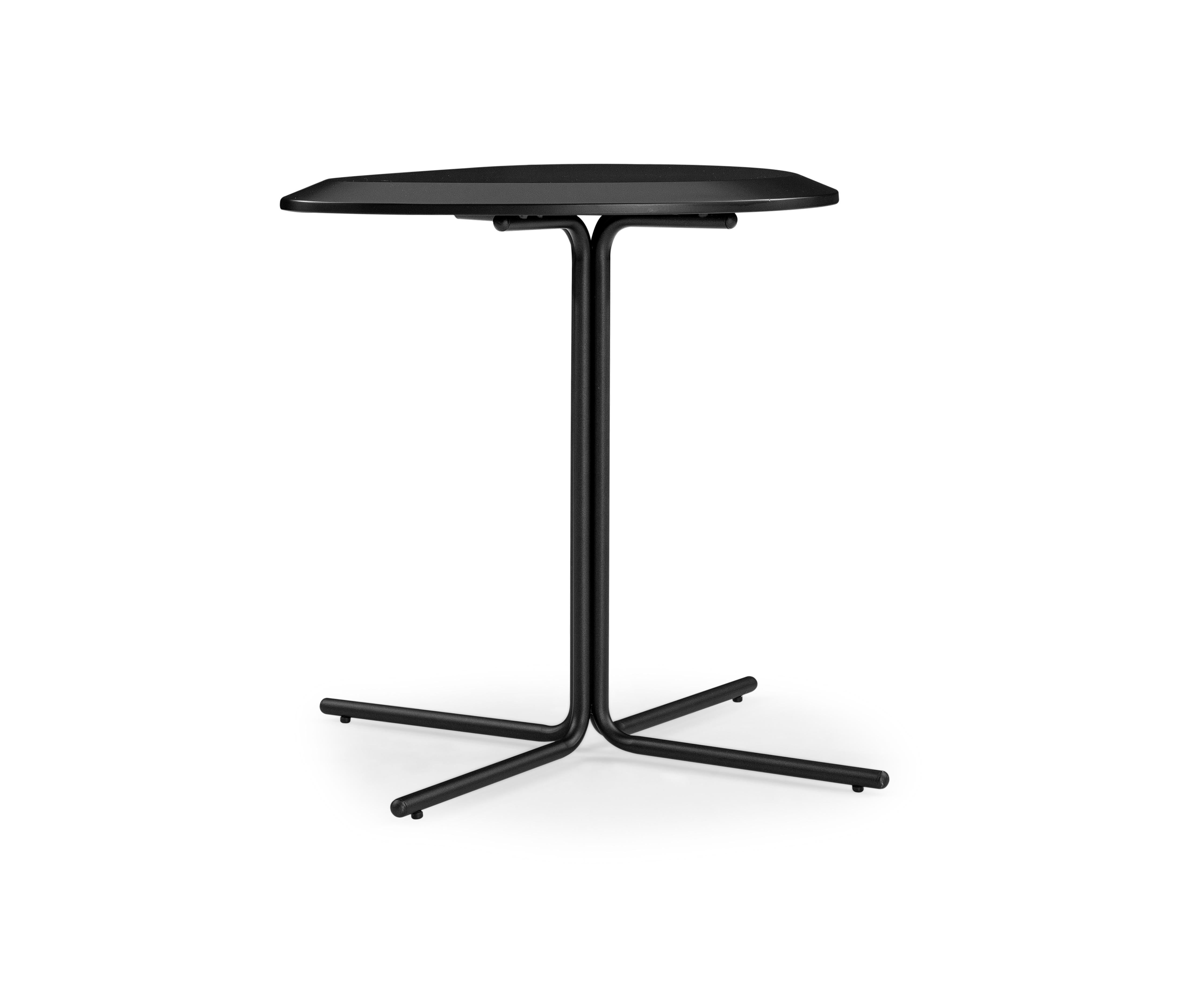 Contemporary Pante Coffee Table in Black Wood Finish and Black Legs, Set of 4 For Sale